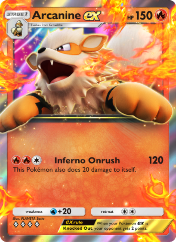 Arcanine ex 041/286 — Genetic Apex (English Pokémon TCG card)