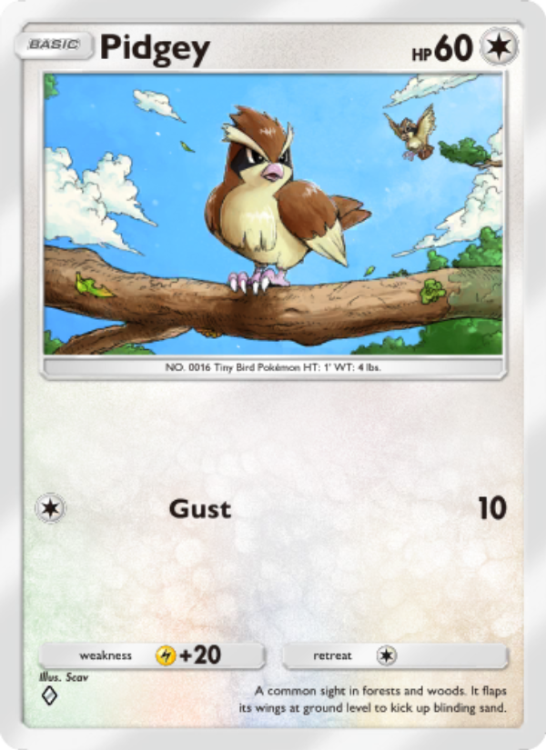 Pidgey 186/286 — Genetic Apex (English Pokémon TCG card)