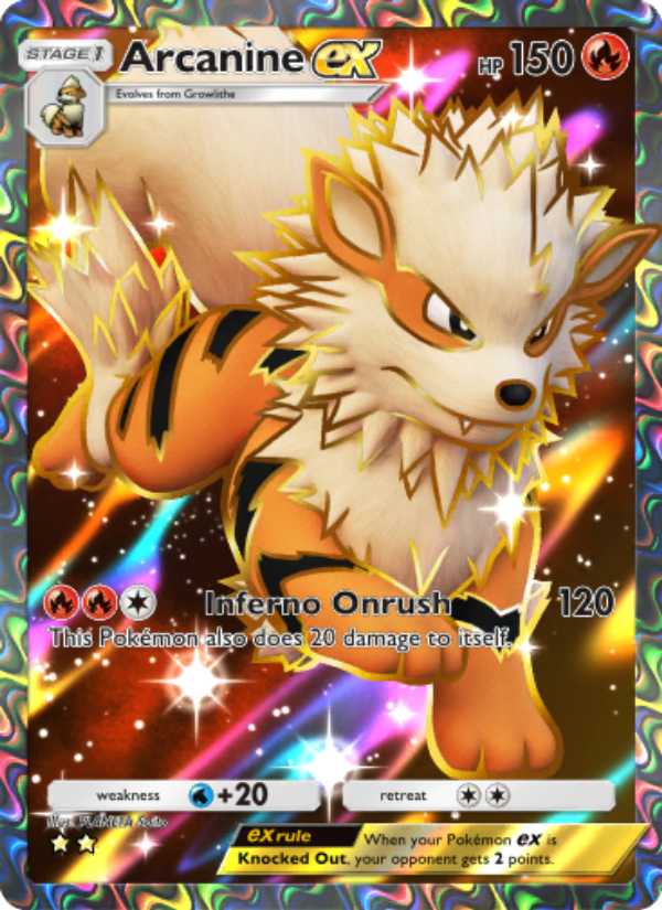 Arcanine ex 254/286 — Genetic Apex (English Pokémon TCG card)