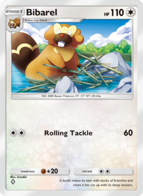 Bibarel 136/207 — Space-Time Smackdown (English Pokémon TCG card)
