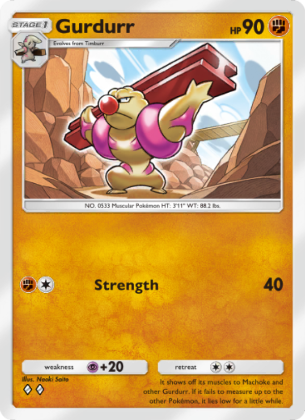 Gurdurr 095/239 — Celestial Guardians (English Pokémon TCG card)