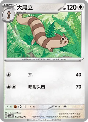 Furret 177/222 — Chasing Glory (Simplified) (Chinese Pokémon TCG card)
