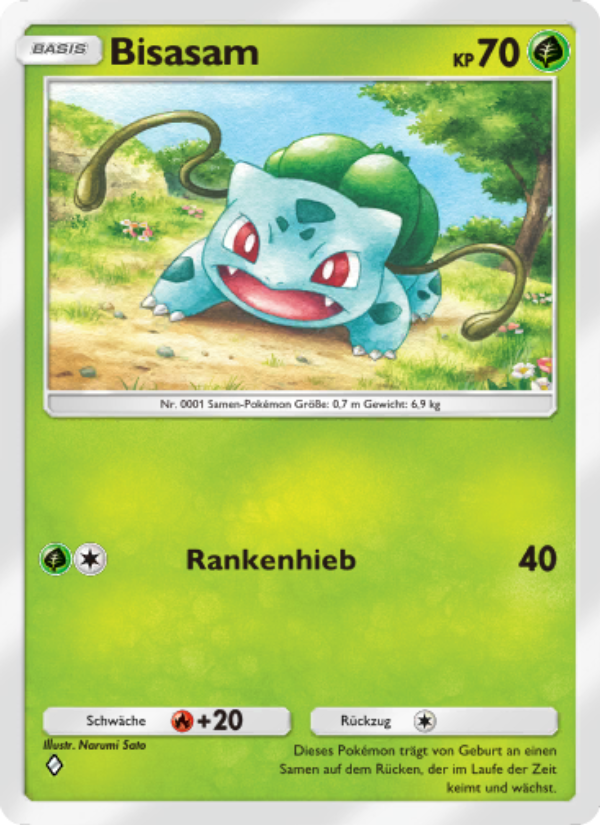 Bisasam 001 — Unschlagbare Gene (German Pokémon TCG card)