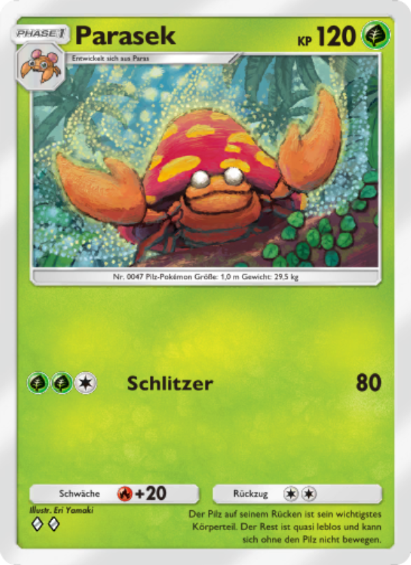 Parasek 015 — Unschlagbare Gene (German Pokémon TCG card)
