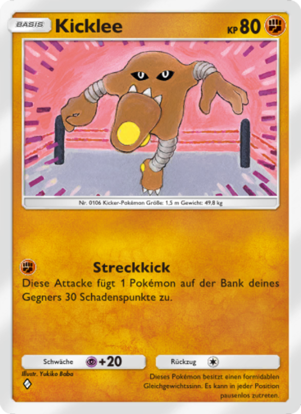 Kicklee 154 — Unschlagbare Gene (German Pokémon TCG card)