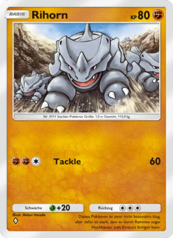 Rihorn 156 — Unschlagbare Gene (German Pokémon TCG card)