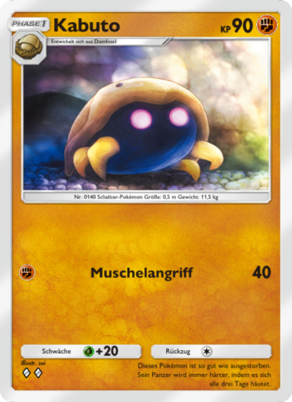 Kabuto 158 — Unschlagbare Gene (German Pokémon TCG card)
