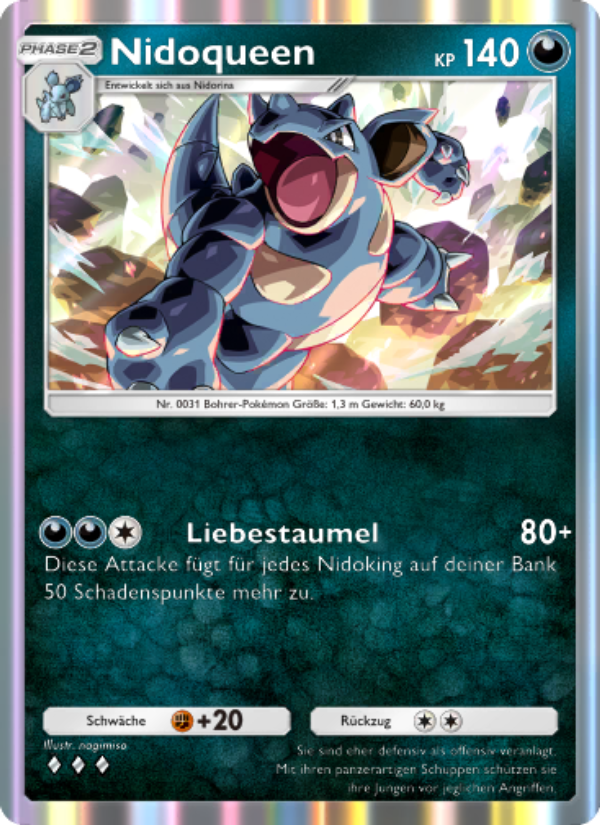 Nidoqueen 168 — Unschlagbare Gene (German Pokémon TCG card)