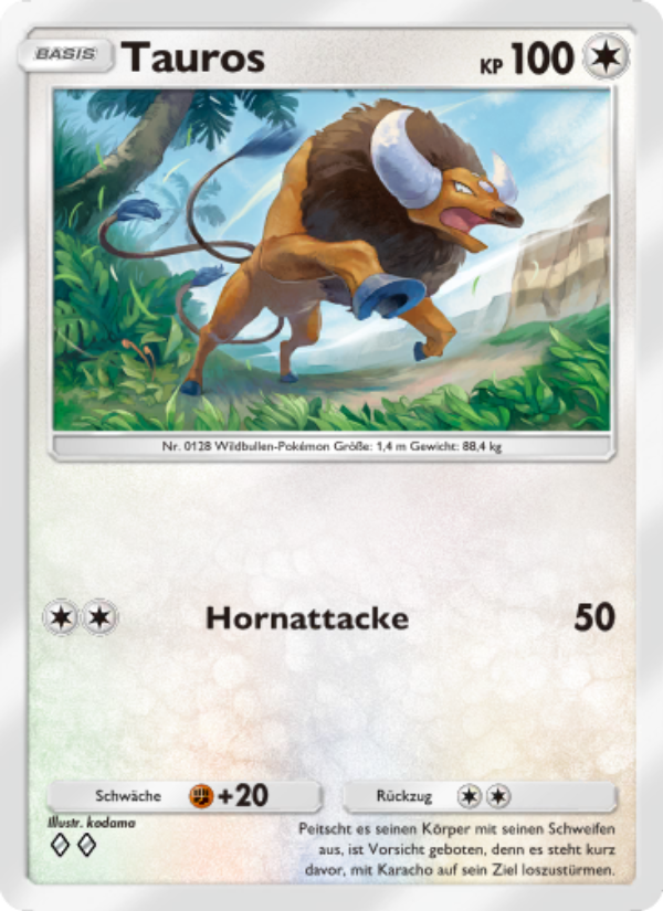 Tauros 204 — Unschlagbare Gene (German Pokémon TCG card)