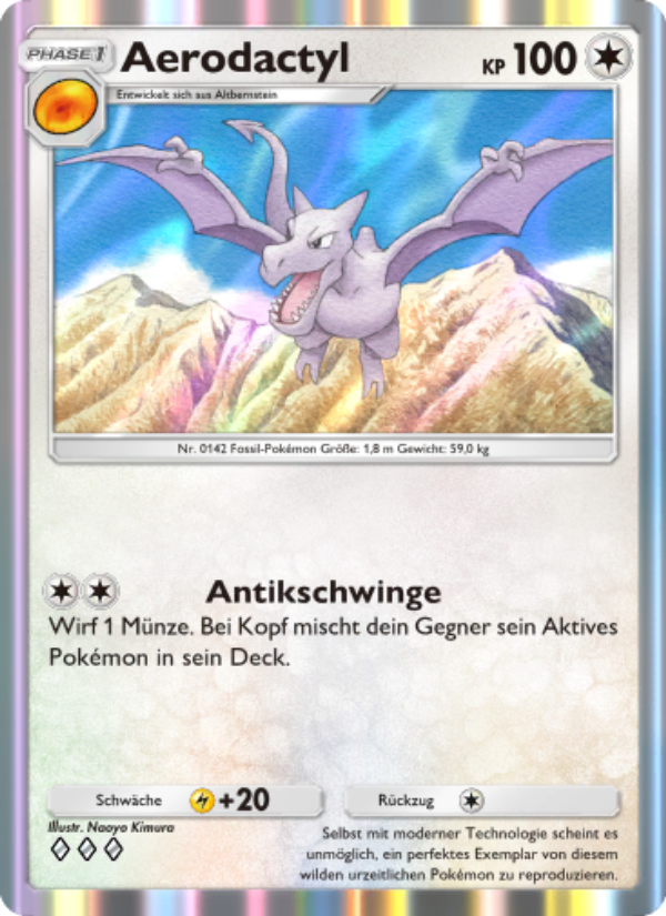 Aerodactyl 210 — Unschlagbare Gene (German Pokémon TCG card)