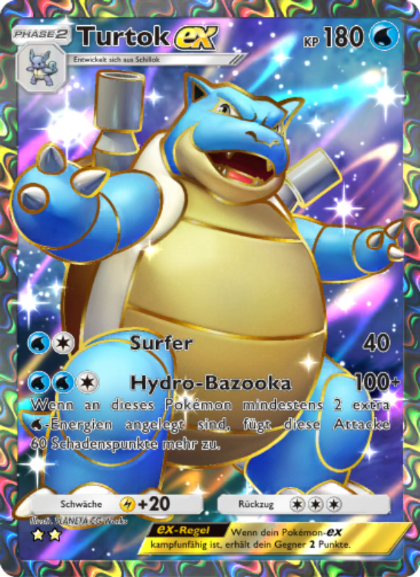 Turtok-ex 256 — Unschlagbare Gene (German Pokémon TCG card)