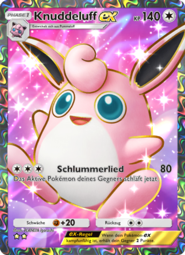 Knuddeluff-ex 265 — Unschlagbare Gene (German Pokémon TCG card)