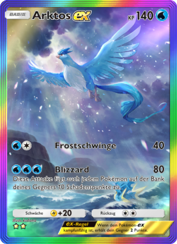 Arktos-ex 275 — Unschlagbare Gene (German Pokémon TCG card)
