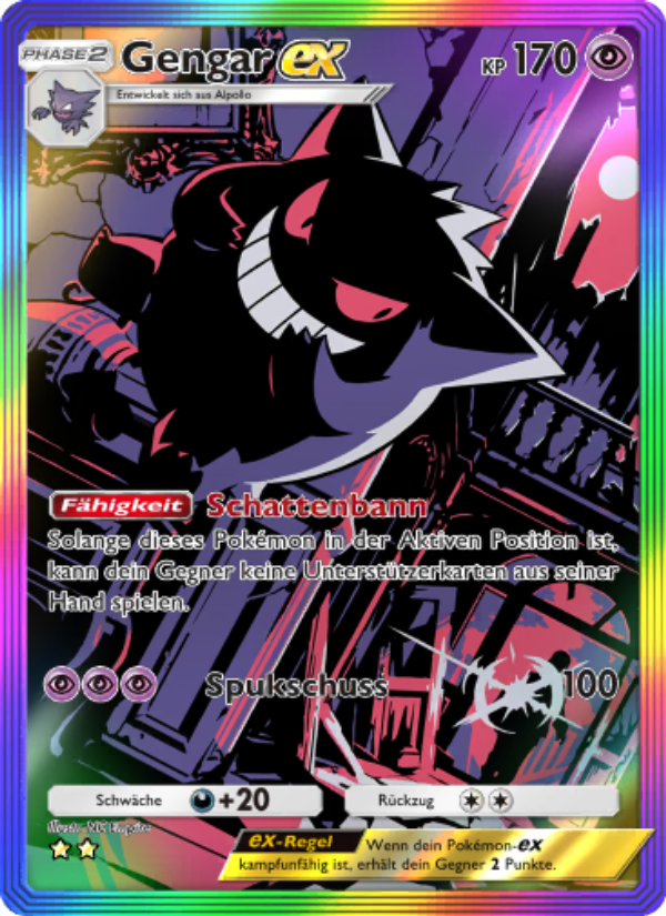 Gengar-ex 277 — Unschlagbare Gene (German Pokémon TCG card)