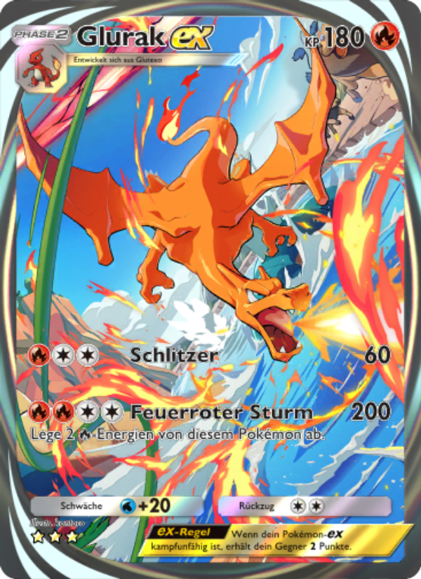 Glurak-ex 280 — Unschlagbare Gene (German Pokémon TCG card)