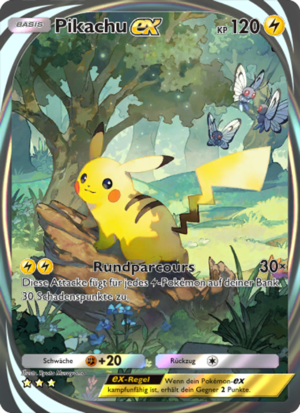 Pikachu-ex 281 — Unschlagbare Gene (German Pokémon TCG card)