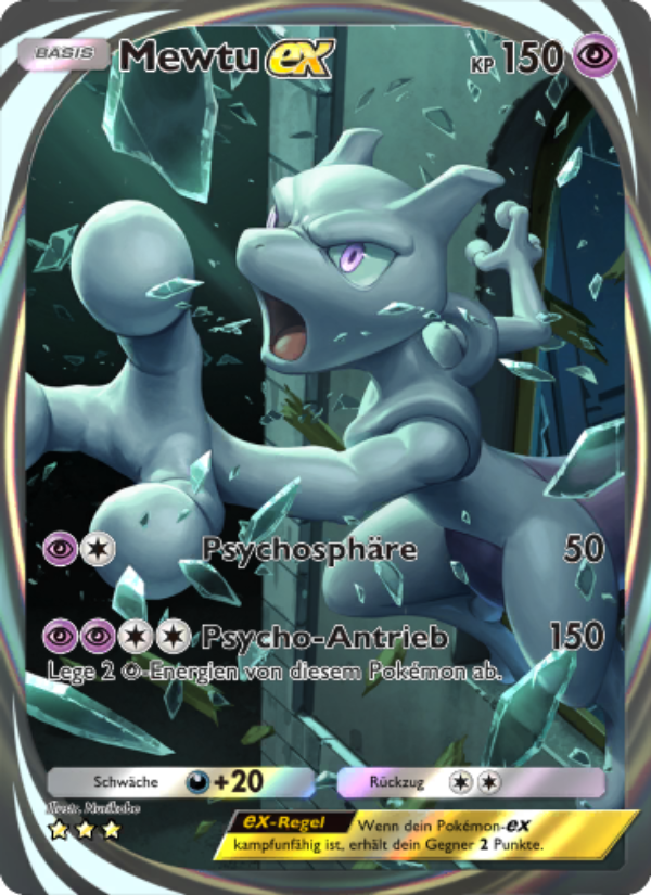 Mewtu-ex 282 — Unschlagbare Gene (German Pokémon TCG card)