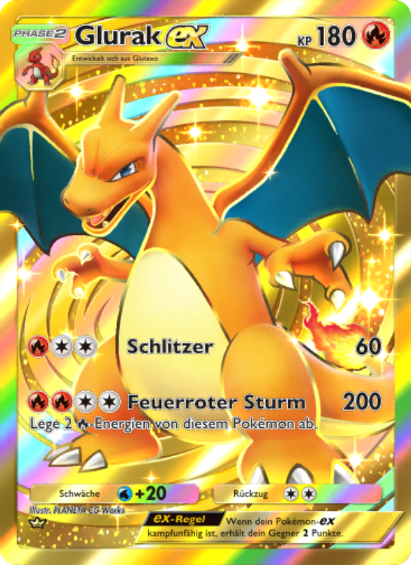 Glurak-ex 284 — Unschlagbare Gene (German Pokémon TCG card)