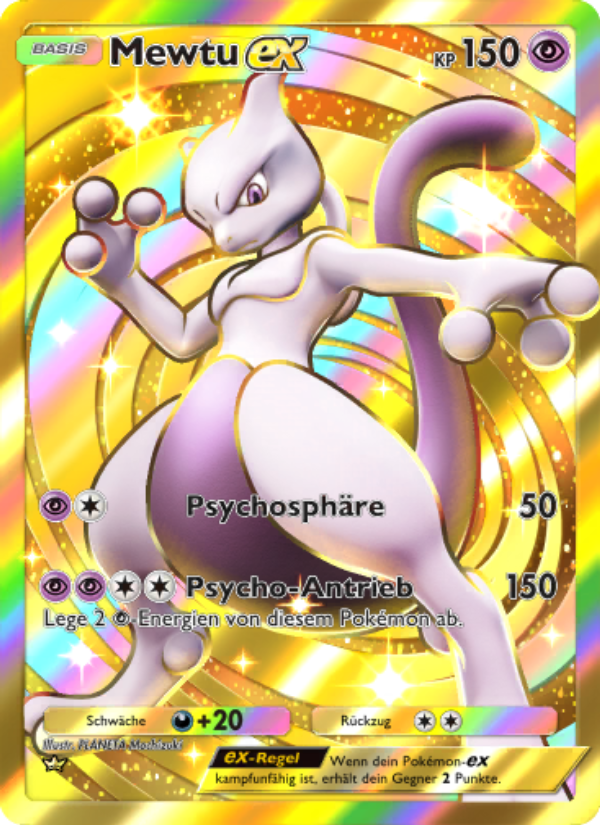 Mewtu-ex 286 — Unschlagbare Gene (German Pokémon TCG card)