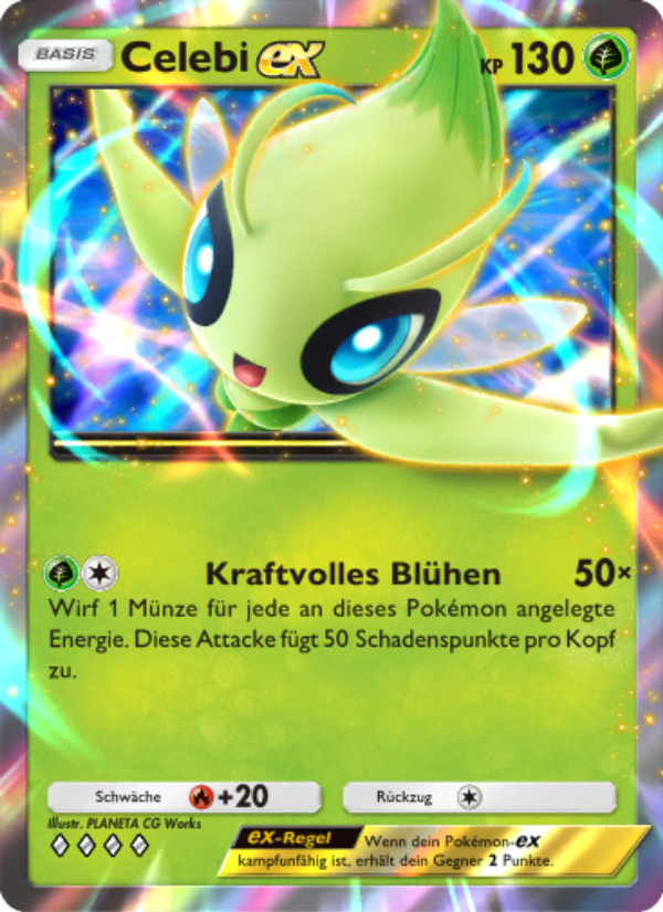 Celebi-ex 003 — Mysteriöse Insel (German Pokémon TCG card)