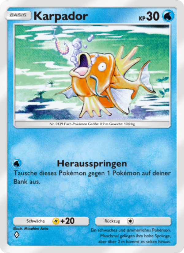 Karpador 017 — Mysteriöse Insel (German Pokémon TCG card)