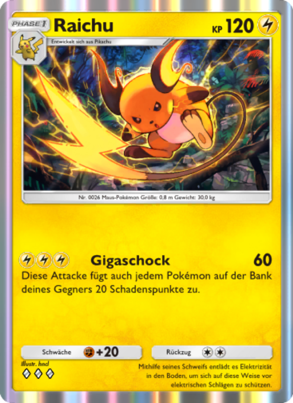 Raichu 026 — Mysteriöse Insel (German Pokémon TCG card)