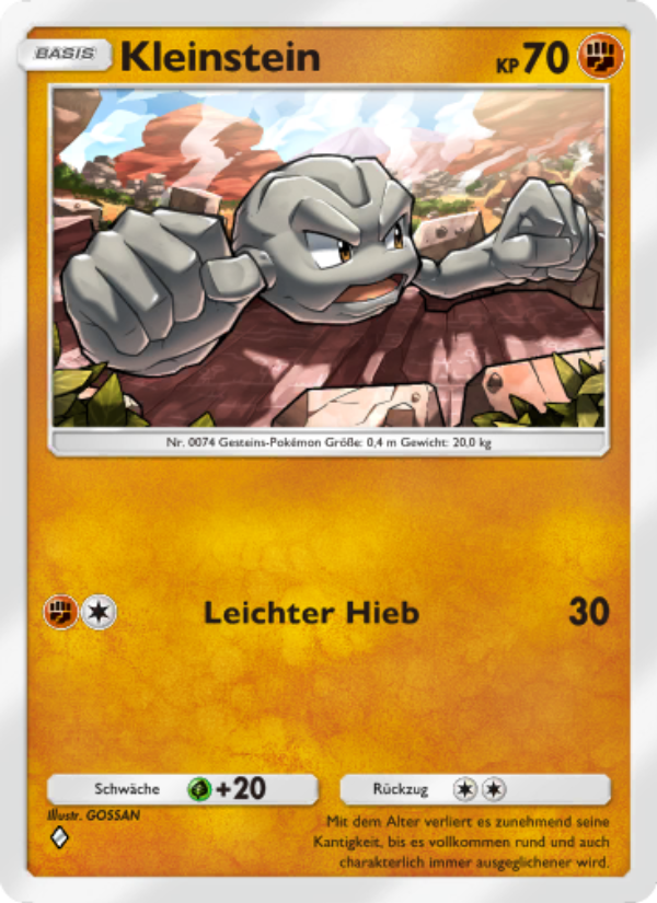 Kleinstein 043 — Mysteriöse Insel (German Pokémon TCG card)