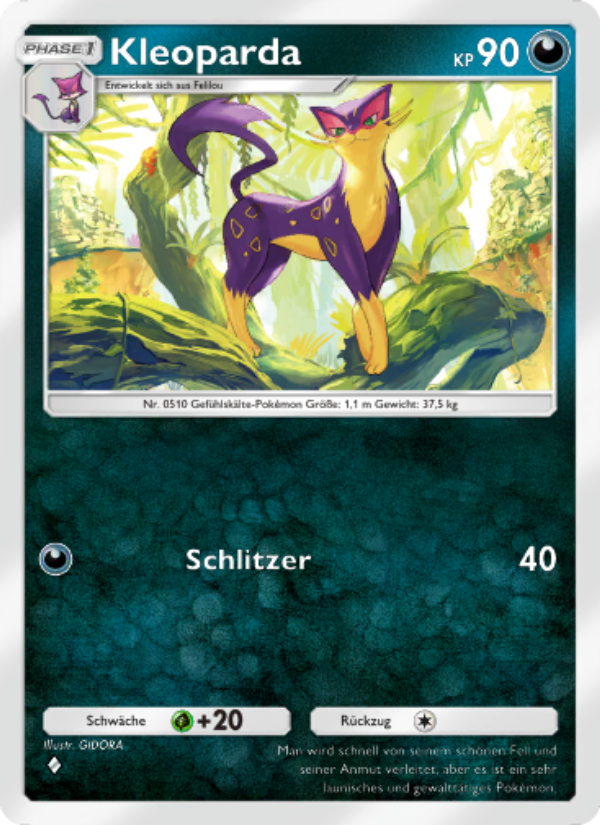 Kleoparda 052 — Mysteriöse Insel (German Pokémon TCG card)