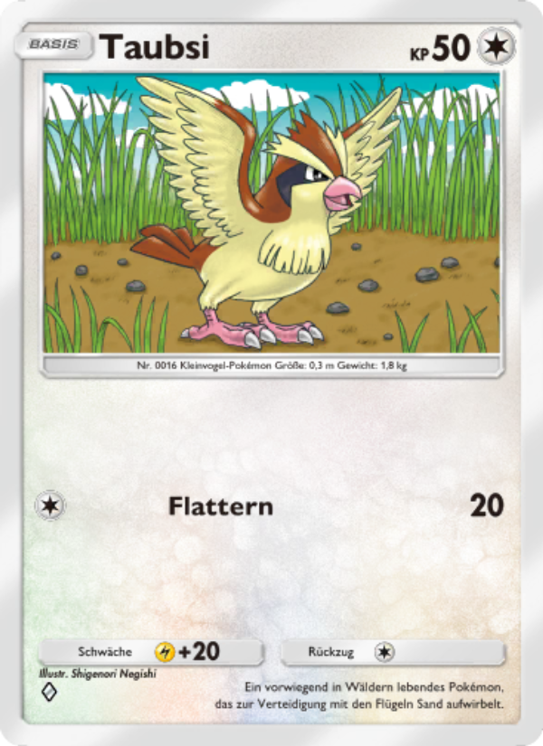 Taubsi 057 — Mysteriöse Insel (German Pokémon TCG card)