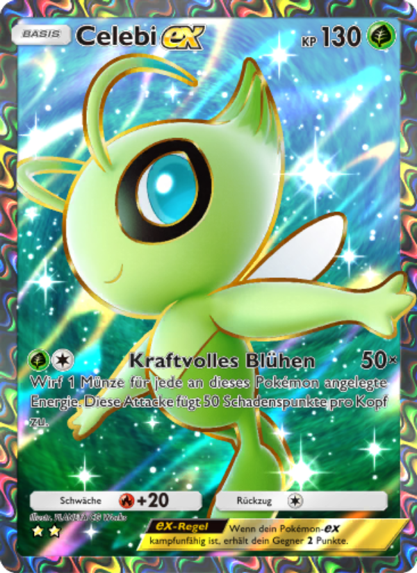 Celebi-ex 075 — Mysteriöse Insel (German Pokémon TCG card)