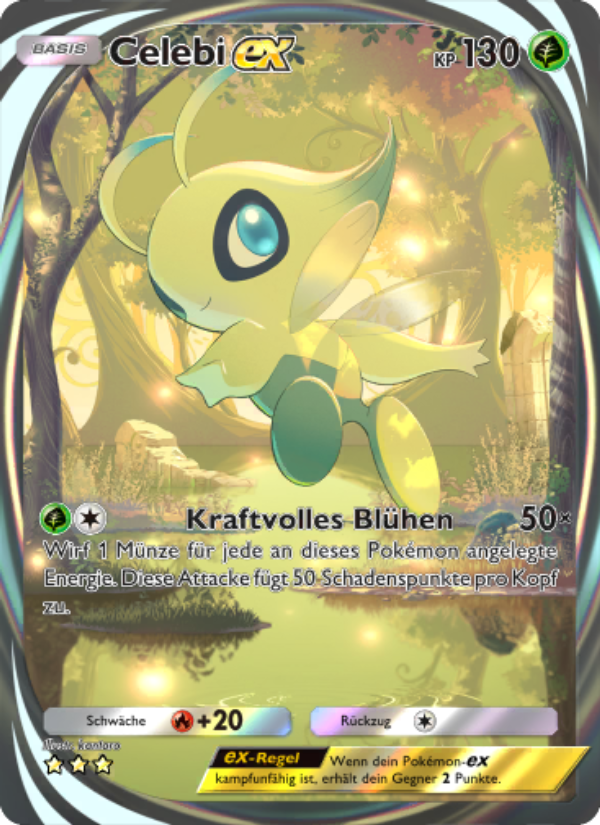 Celebi-ex 085 — Mysteriöse Insel (German Pokémon TCG card)