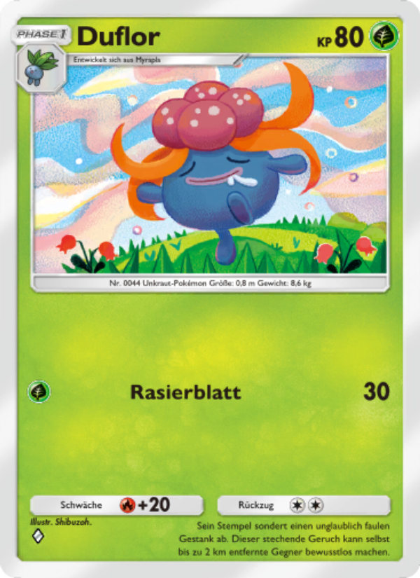 Duflor 002 — Kollision von Raum und Zeit (German Pokémon TCG card)