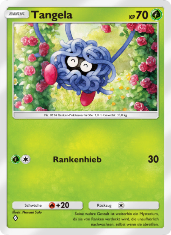 Tangela 004 — Kollision von Raum und Zeit (German Pokémon TCG card)