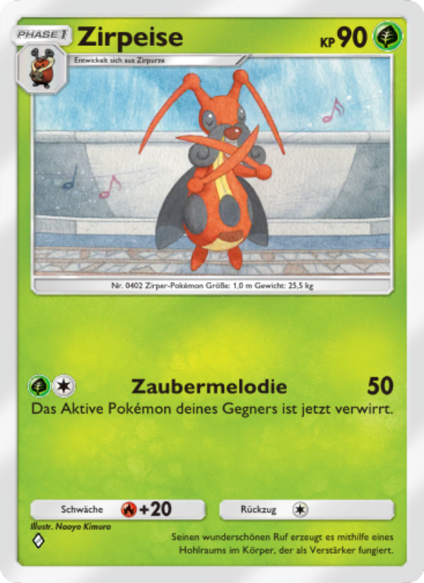 Zirpeise 014 — Kollision von Raum und Zeit (German Pokémon TCG card)