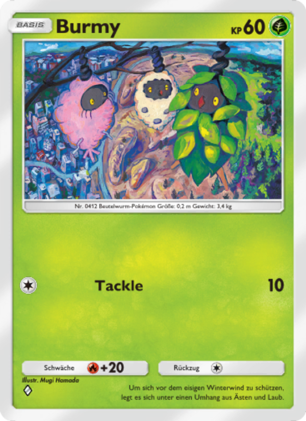 Burmy 015 — Kollision von Raum und Zeit (German Pokémon TCG card)