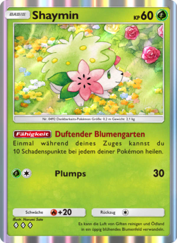 Shaymin 022 — Kollision von Raum und Zeit (German Pokémon TCG card)