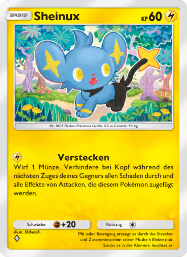 Sheinux 058 — Kollision von Raum und Zeit (German Pokémon TCG card)