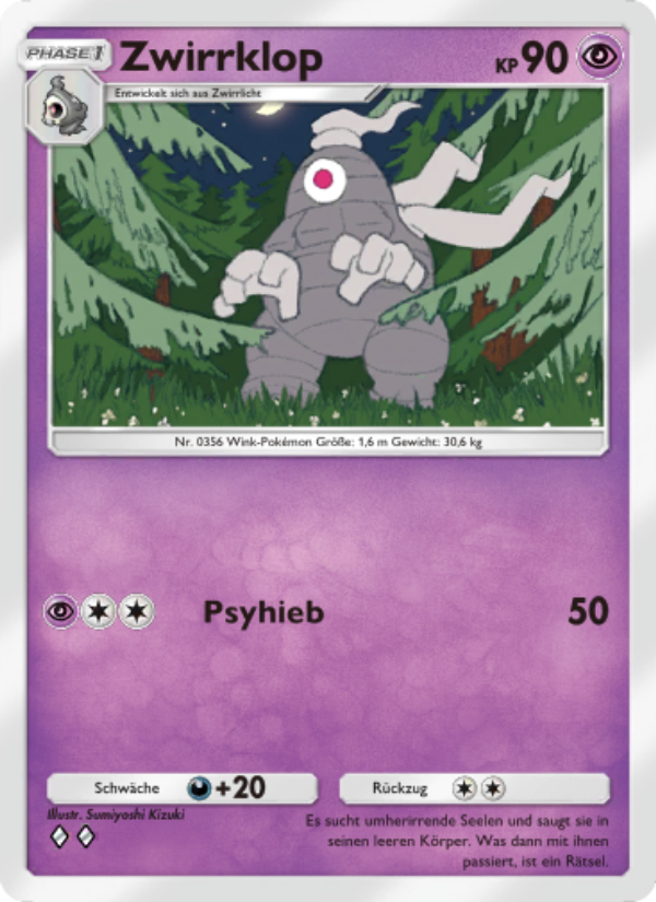 Zwirrklop 071 — Kollision von Raum und Zeit (German Pokémon TCG card)