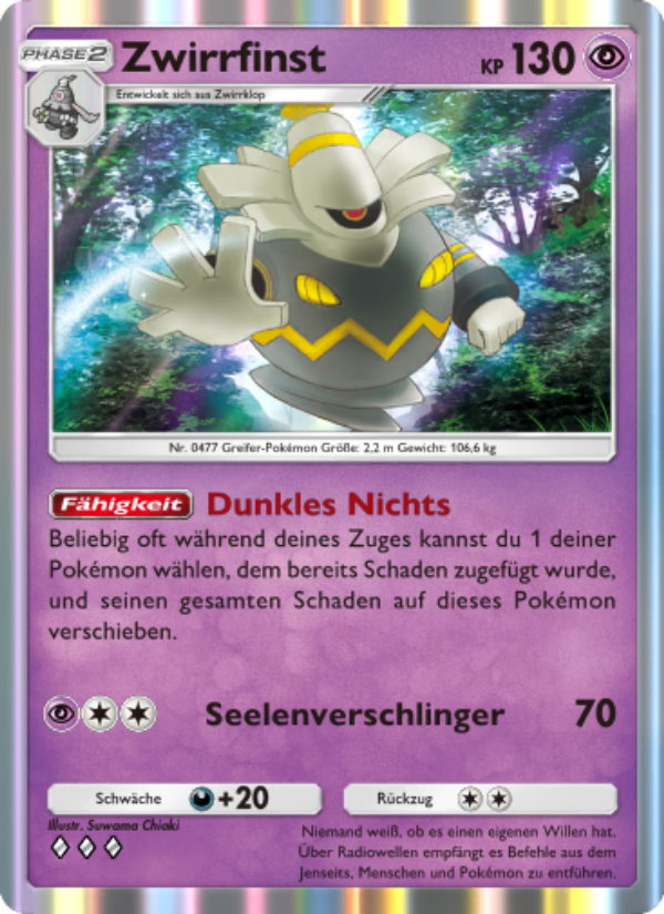 Zwirrfinst 072 — Kollision von Raum und Zeit (German Pokémon TCG card)