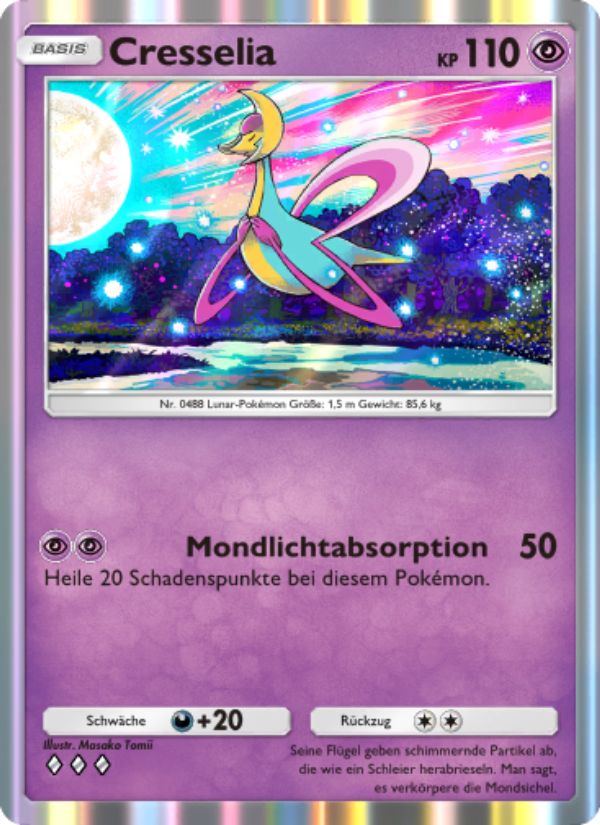Cresselia 079 — Kollision von Raum und Zeit (German Pokémon TCG card)