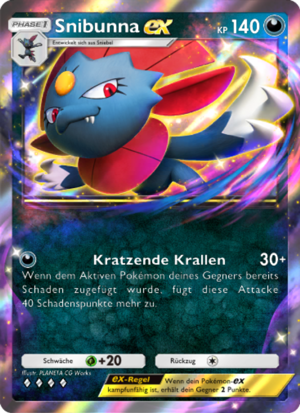 Snibunna-ex 099 — Kollision von Raum und Zeit (German Pokémon TCG card)