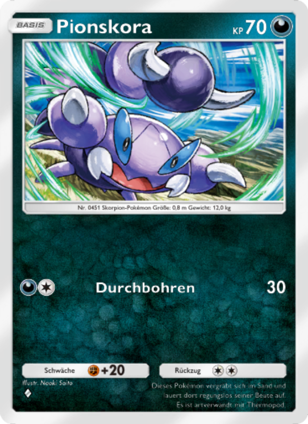 Pionskora 105 — Kollision von Raum und Zeit (German Pokémon TCG card)