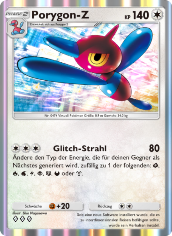 Porygon-Z 129 — Kollision von Raum und Zeit (German Pokémon TCG card)