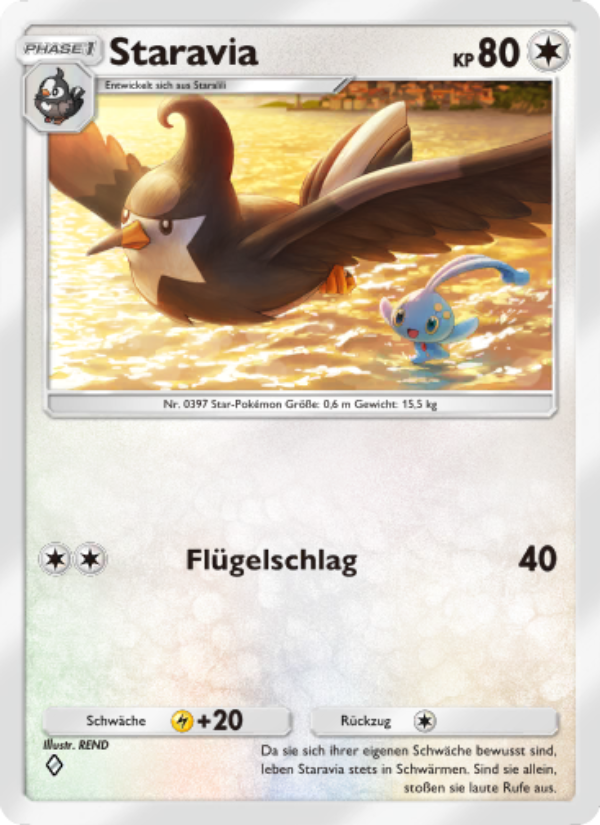 Staravia 133 — Kollision von Raum und Zeit (German Pokémon TCG card)