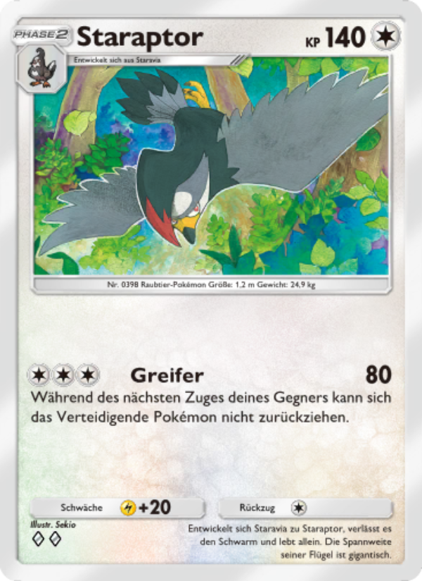 Staraptor 134 — Kollision von Raum und Zeit (German Pokémon TCG card)