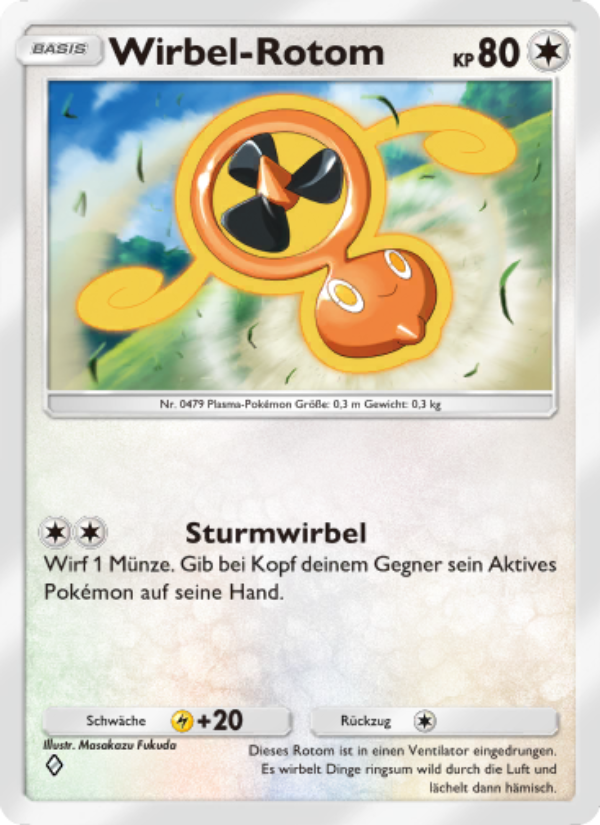 Wirbel-Rotom 142 — Kollision von Raum und Zeit (German Pokémon TCG card)