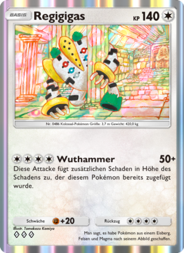 Regigigas 143 — Kollision von Raum und Zeit (German Pokémon TCG card)