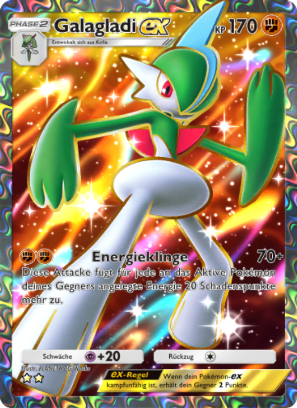 Galagladi-ex 185 — Kollision von Raum und Zeit (German Pokémon TCG card)