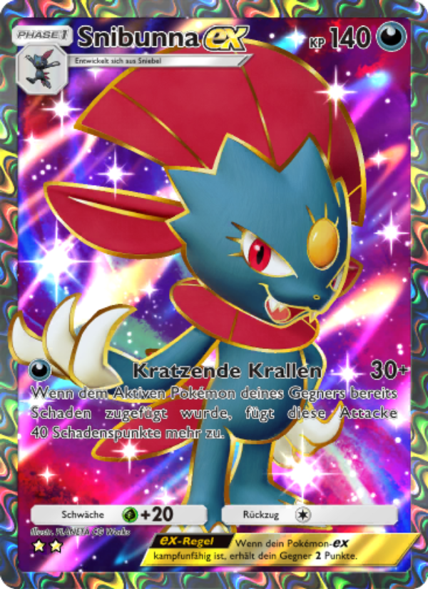 Snibunna-ex 186 — Kollision von Raum und Zeit (German Pokémon TCG card)