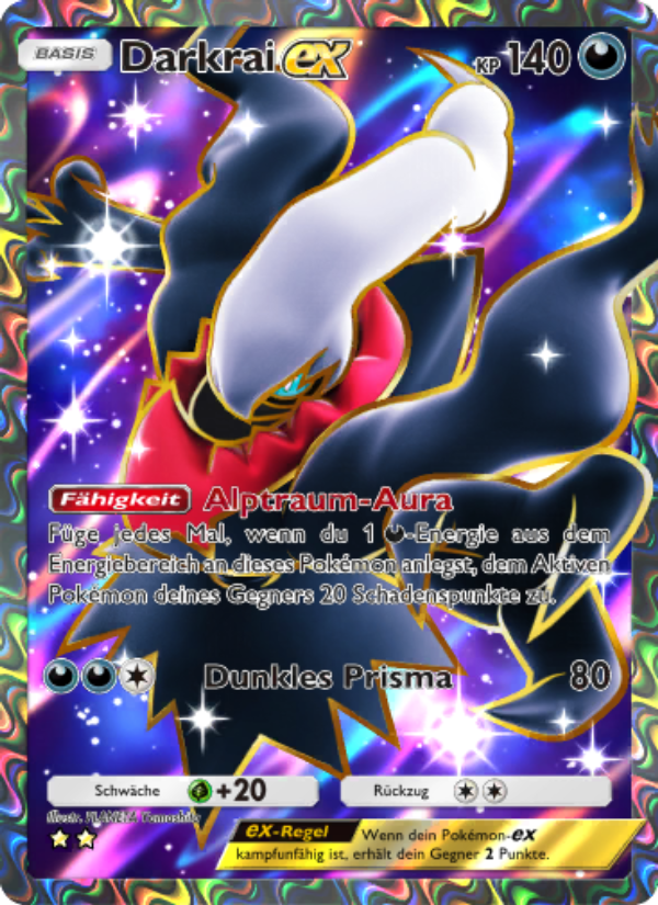 Darkrai-ex 187 — Kollision von Raum und Zeit (German Pokémon TCG card)